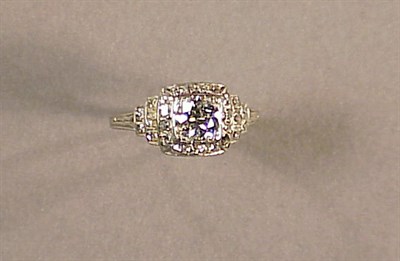 Lot 559 - Diamond Engagement Ring Platinum, set to the...