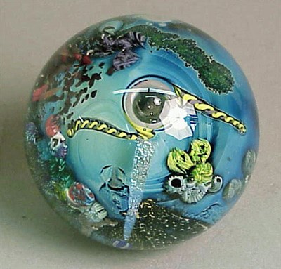 Lot 293 - Two Art Glass Spheres Josh Simpson Each worked...