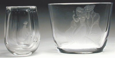 Lot 148 - Orrefors Glass Vase Of flaring square section,...