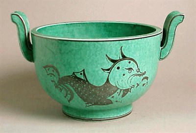 Lot 106 - Gustavsberg Argenta Pottery Two-Handled Bowl...