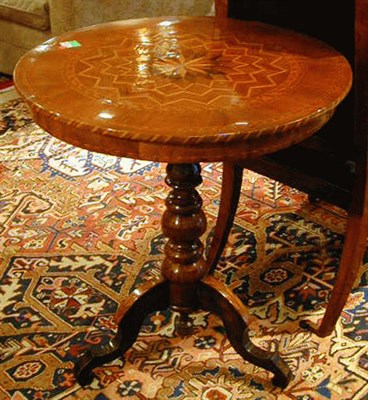 Lot 541 - Victorian Parquetry-Inlaid Circular Tripod Table