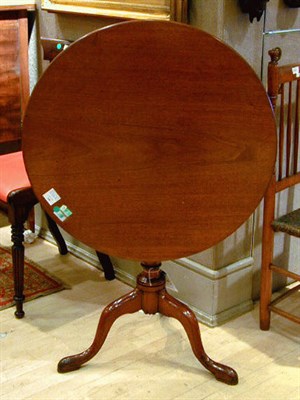 Lot 403 - Chippendale Mahogany Tilt-Top Tripod Tea Table...