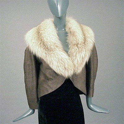 Lot 666 - Elizabeth Arden Fox Trimmed Short Jacket Of...