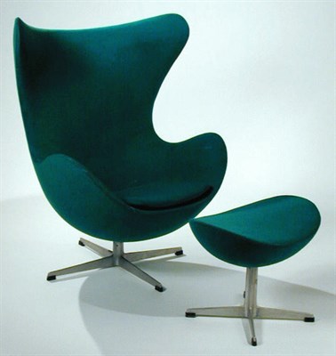 Lot 126 - Egg Chair and Ottoman Arne Jacobsen, 1957 With...