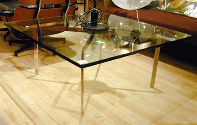 Lot 73 - Chrome and Glass Barcelona Coffee Table Mies...