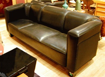Lot 65 - Black Leather Upholstered Sofa Josef Hoffman...