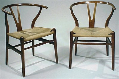 Lot 151 - Group of Four Teak CH 24 Chairs Hans Wegner,...