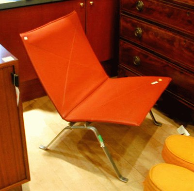 Lot 154 - Pair of Metal and Leather Chairs Paul...