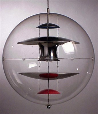 Lot 158 - Metal and Plastic VP Globe Hanging Lamp Verner...