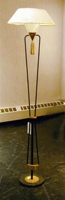 Lot 232 - Brass and Steel Floor Lamp French, circa 1950...