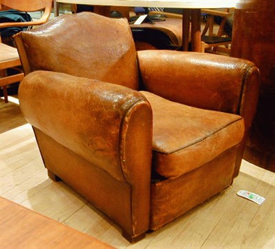 Lot 95 - Pair of French Art Deco Leather Upholstered...