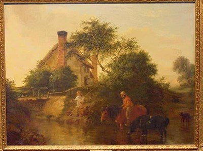 Lot 6 - Edmund Bristow British, 1787-1876 EVENTIDE Oil...