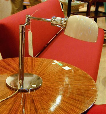 Lot 244 - Pair of Chrome and Glass Lamps Nessen Each...