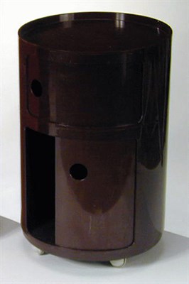 Lot 350 - Brown Molded Plastic Round up Stacking Cabinet...