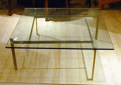 Lot 265 - Glass and Metal Coffee Table Poul Kjerholm The...