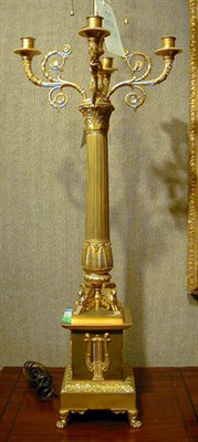 Lot 551 - Pair of Empire Style Gilt-Bronze Four-Light...