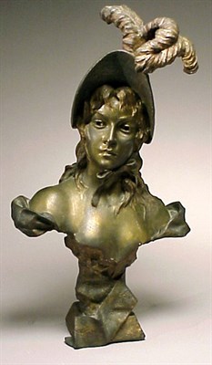 Lot 745 - Art Nouveau Bronze Bust of a Woman With a...