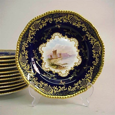 Lot 545 - Set of Twelve Coalport Porcelain Desert Plates...