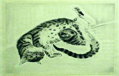 Lot 85 - Tsuguharu Foujita [CHAT COUCHEE] Color etching,...