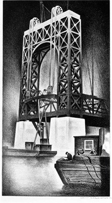 Lot 126 - Louis Lozowick MURAL STUDY: TRIBOROUGH BRIDGE...