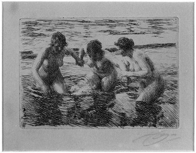 Lot 263 - Anders Zorn AGAINST THE CURRENT (A. 288; H./H....