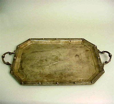 Lot 388 - English Silver Tray Of rectangular form, with...