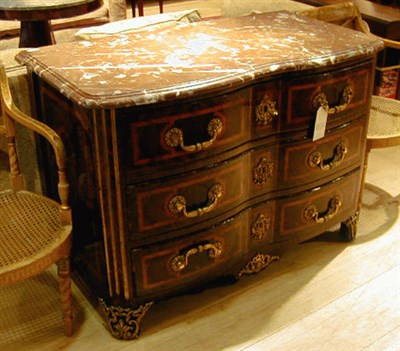 Lot 525 - Regence Style Marble Top Mahogany Commode