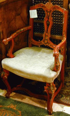 Lot 181 - Regency Style Red-Painted Armchair