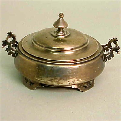 Lot 389 - Russian Silver Covered Bowl Of flat circular...