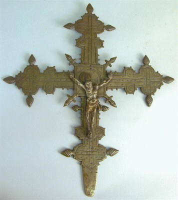Lot 293 - Continental Late Gothic Brass Processional...