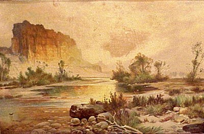 Lot 66 - After Thomas Moran THE CLIFFS OF GREEN RIVER...