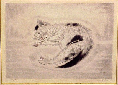 Lot 81 - Tsuguharu Foujita [CHATON ENDORMIE] Color...