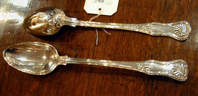 Lot 434 - Pair of George IV Silver Stuffing Spoons...