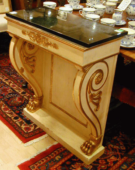 Lot 578 - Empire Style Ivory Painted and Gilt-Decorated...