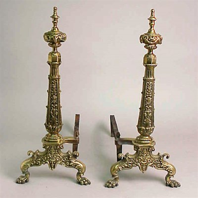 Lot 515A - Pair of Rococo Style Gilt-Bronze Andirons