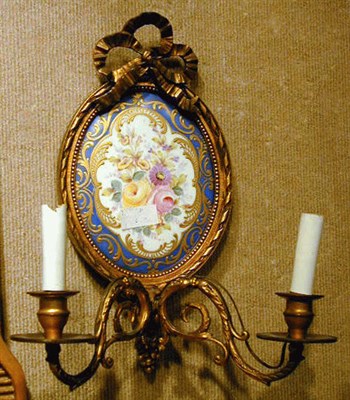 Lot 472 - Pair of Louis XVI Style Gilt-Bronze and Sevres...