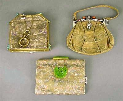 Lot 1059 - Three Silk Brocade Evening Bags French,...