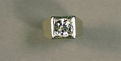 Lot 345 - Gentleman's Diamond Ring 14 kt. white gold,...