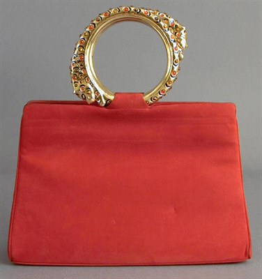 Lot 1104 - Judith Leiber Leopard Ring Handle Handbag...