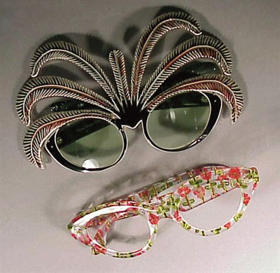Lot 1020 - Two Pairs Outrageous Sunglasses 1950s/60s One...