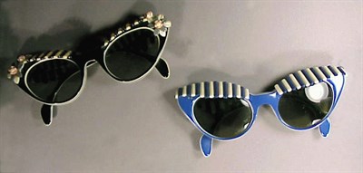 Lot 1021 - Two Pairs Schiaparelli Sunglasses 1950s Each...