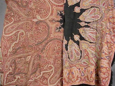 Lot 1168 - Two Embroidered Square Shawls Indian, 19th...
