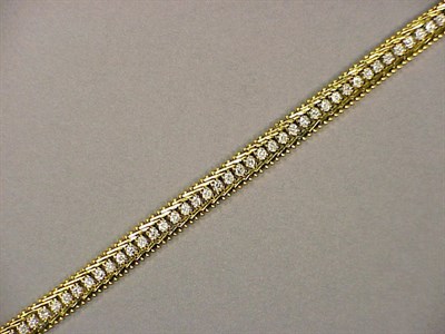Lot 470 - Gold and Diamond Bracelet 14 kt. yellow gold,...