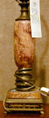 Lot 160 - Group of Three Composition Columnar Lamps