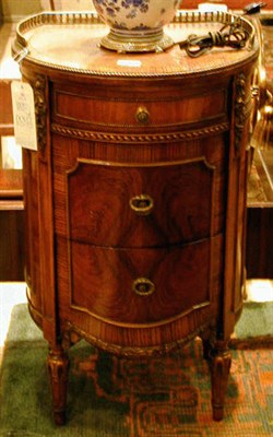 Lot 163 - Pair of Louis XVI Style Mahogany Demilune Side...