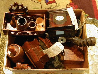 Lot 185 - Group of Treen and Brass Desk Ornaments...