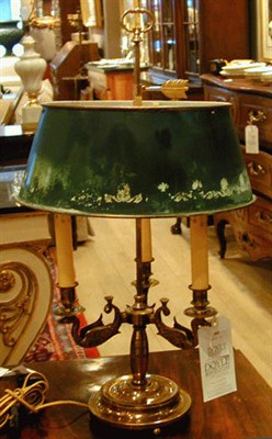 Lot 492 - Empire Style Brass Bouillotte Lamp