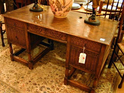 Lot 123 - Gothic Revival Carved Oak Desk