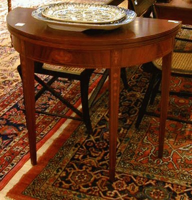 Lot 400 - Federal Style Inlaid Mahogany Demilune...