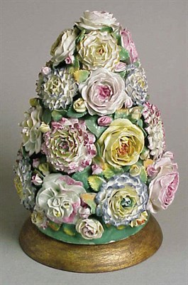 Lot 224 - Pair of Continental Porcelain Floral Topiaries